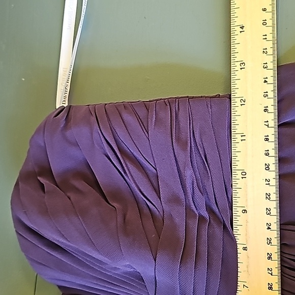 Purple strapless gown size 2. Sheer overlay. Fitted at the bust. DAVIDS… - Picture 13 of 13
